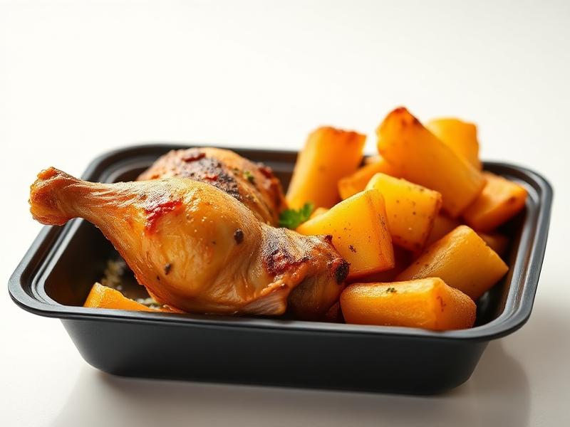 Pata y muslo con papas al horno